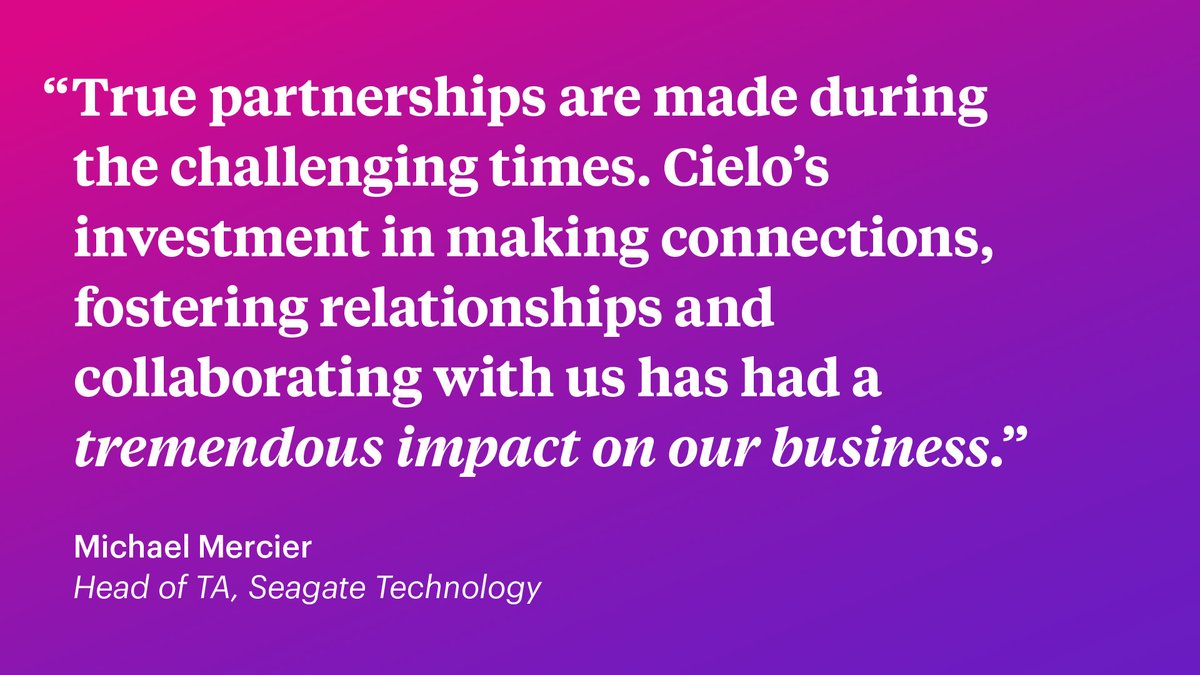 Cielo (@cielotalent) on Twitter photo Seagate Technology had a bright vision for its future – and we knew just how to get it there. Learn more about our talent acquisition partnership. #IlluminateTalent Seagate Technology had a bright vision for its future – and we knew just how to get it there. Learn more about our talent acquisition partnership. #IlluminateTalent