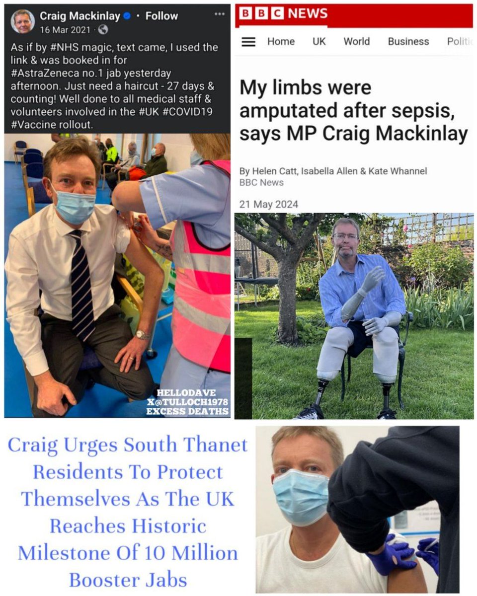 Conservative MP Craig Mackinlay Has Hands And Feet Amputated. 'As if by #NHS magic, text came, I used the link & was booked in for #AstraZeneca no.1 JAB yesterday afternoon.' bbc.com/news/uk-politi…