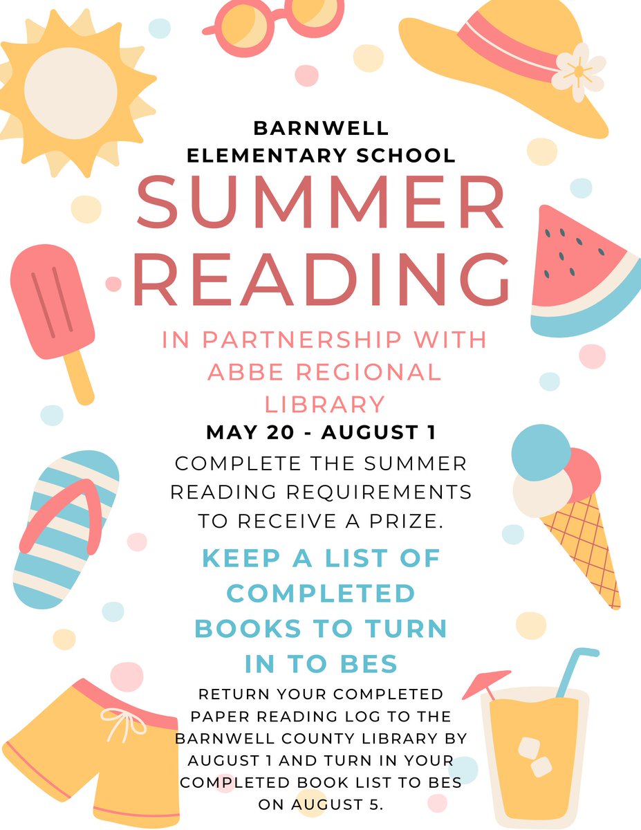We are excited to announce that the Summer Reading Challenge information has been distributed to all rising 3rd, 4th, and 5th graders this week. We are eagerly anticipating the outcomes of those who choose to continue reading throughout the summer months.