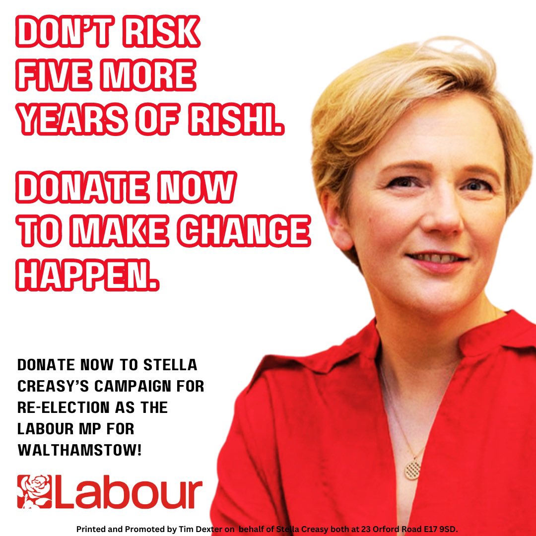 help @stellacreasy to stand and win in Walthamstow by donating here towards the cost of fighting for re election! 

gofundme.com/f/stella-creas…

@uklabour  @labtowin  @labourlist  
#labourparty #joinlabour #labourasianssociety #las #Labouruk #joinlas #pm #keirstarmer #labourleader