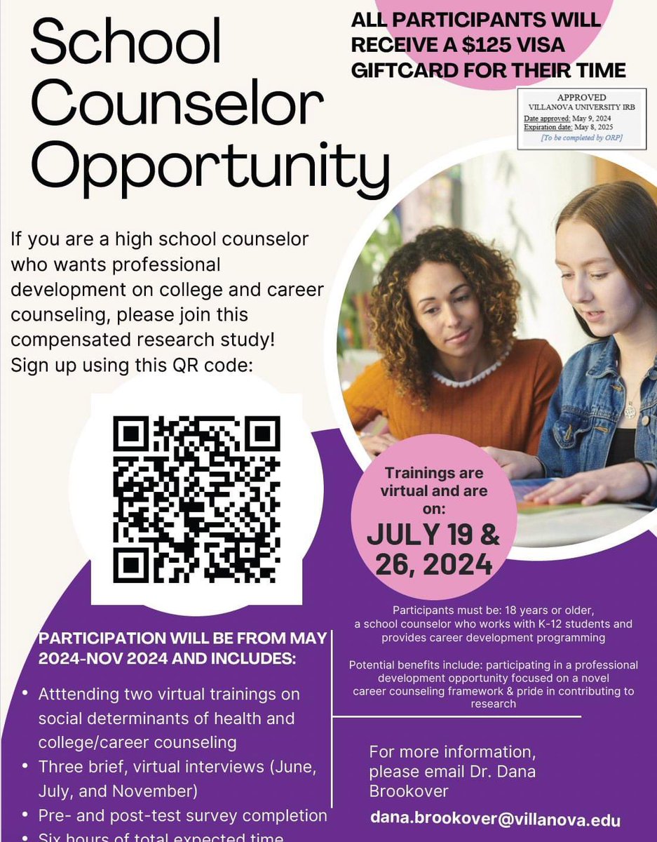 Calling all school counselors! Are you interested in career and college readiness professional development? Consider joining my compensated research study, in which myself and colleagues will provide two hours of professional development on social determinants of health and