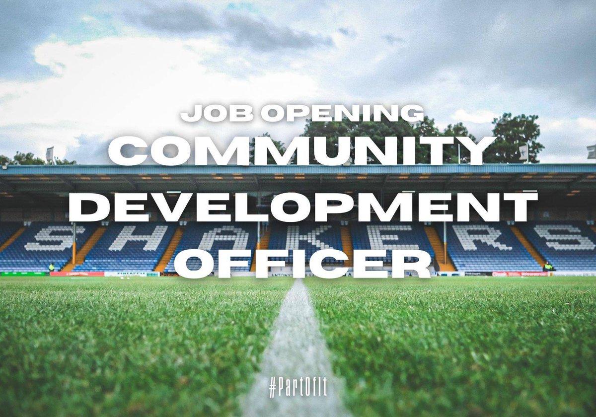 The club is now accepting applications for the position of Community Development Officer. Deadline to apply is 5pm on Tuesday 28th May. buryfc.co.uk/bury-fc-commun… #BuryFC #PartOfIt