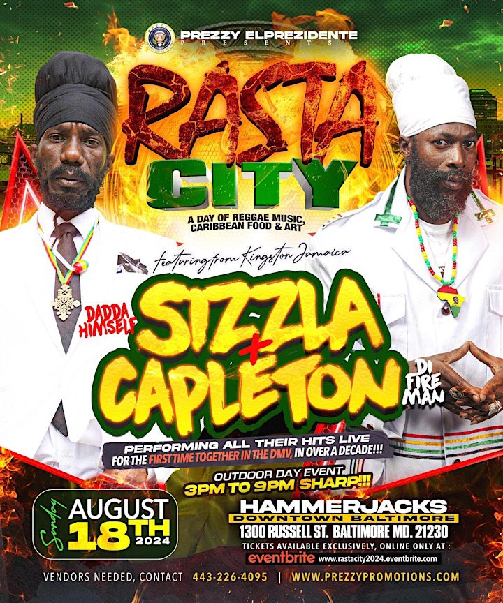 DCreggae's tweet image. 🔥🔥🔥🔥🔥🔥

Sizzla Kalonji 🇯🇲 @capletonmusic 

Baltimore

eventbrite.com/e/rasta-city-f…

#sizzlakalonji #capleton #rastacity #baltimore #reggae