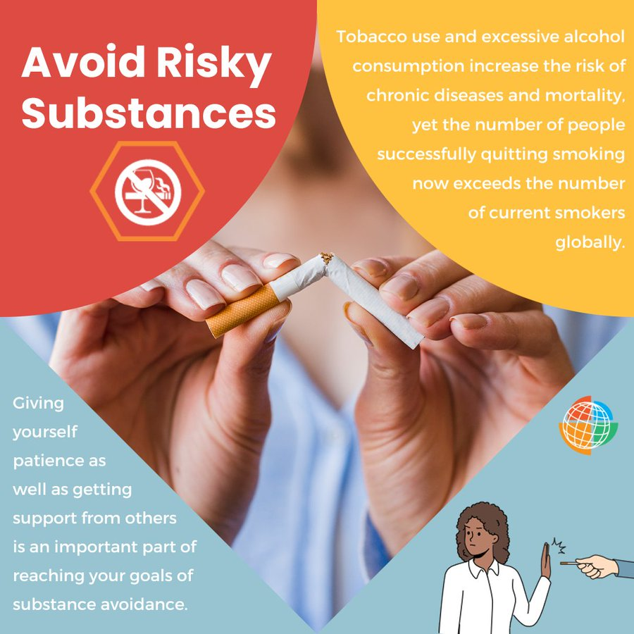 ACLMTrainees's tweet image. Smoking, excessive alcohol consumption, &amp;amp; drug use can all have negative impacts on our health.  
Today as we focus on the pillar of avoiding risky substances, reflect on your own habits and if there is any room for improvement to reduce or eliminate any risky behaviors. 
#LMWeek
