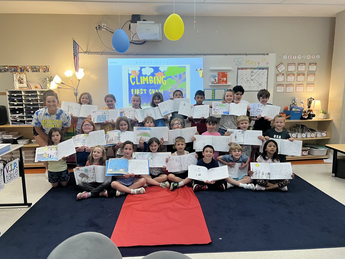 HaleyTemple11's tweet photo. ✨We are published authors! ✨ This is one of my favorite traditions! @studentreasures, thanks for bringing these first graders writing to life! @goMercerEagles https://t.co/RI94sFMVCp