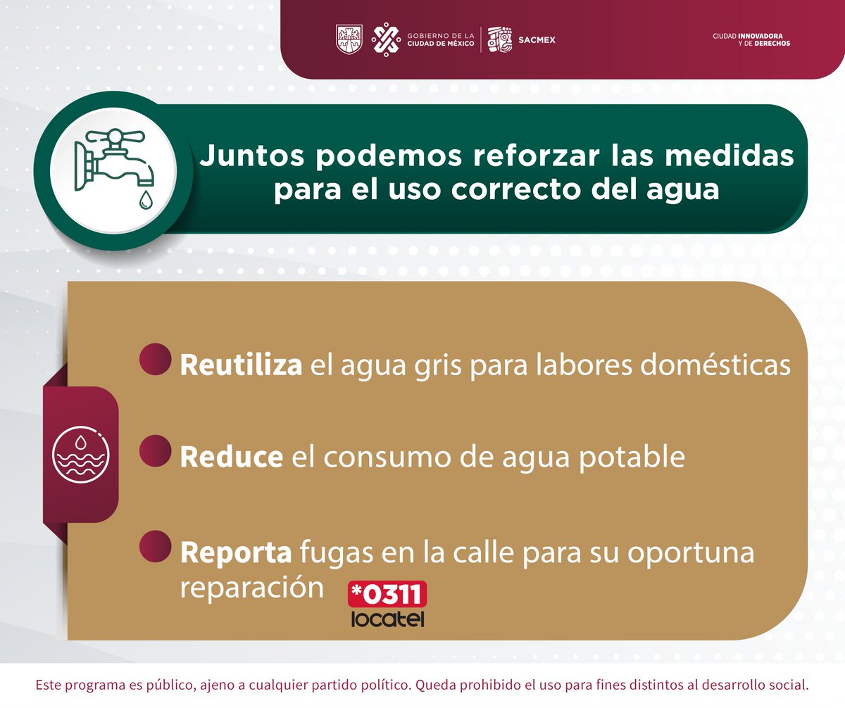 SEGIAGUA's tweet photo. ➕ Durante el estiaje es fundamental reforzar el cuidado del agua.

🙌 Adopta hábitos responsables individuales y en conjunto, y comparte para que más personas se sumen al cambio.

#Estiaje2024 #CuidadoDelAgua https://t.co/JuiC1NQKtc