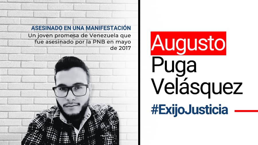 #24Mayo Hoy se cumplen 7 años del asesinato de Augusto Puga, estudiante de Medicina de 22 años , por parte de la GNB y la Policía Estatal en una manifestación pacifica dentro de la Universidad de Oriente, hoy su caso sigue en total impunidad. #LaJusticiaNoEsVenganza