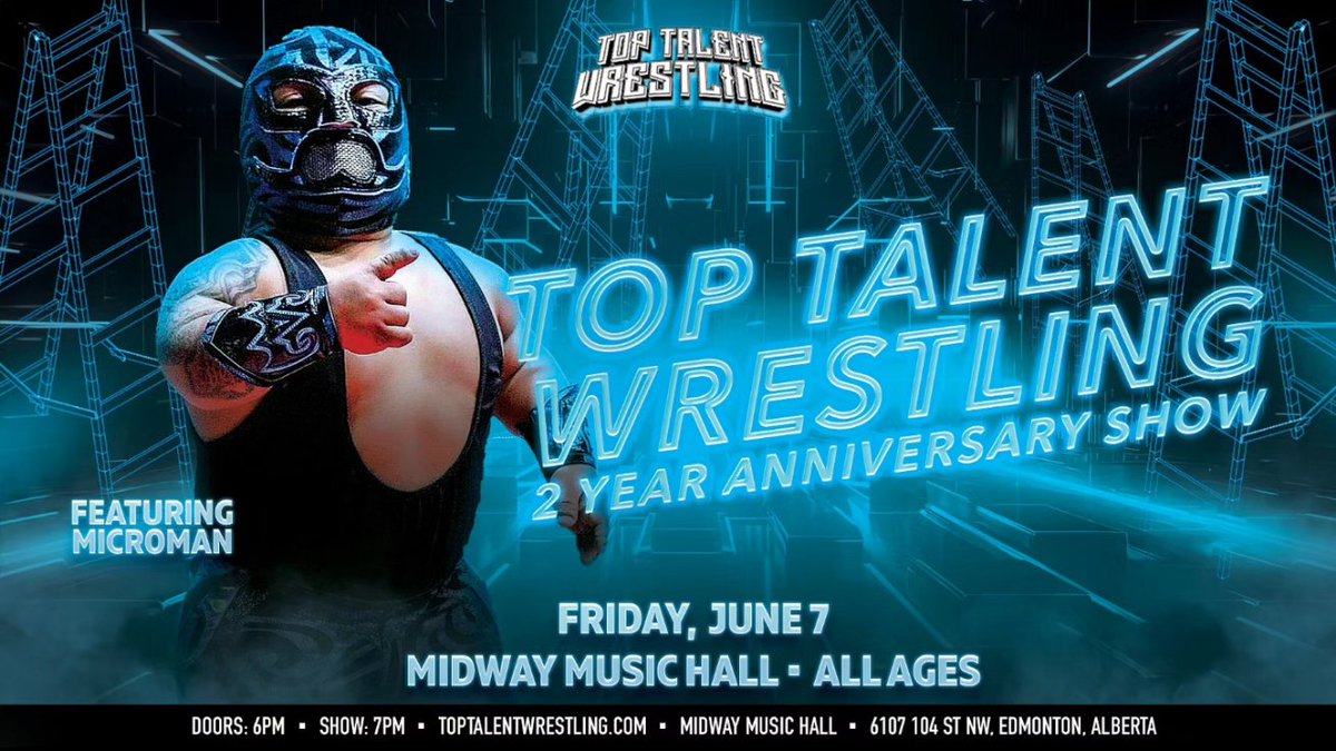 🚨MICROMAN IS COMING TO EDMONTON🚨 Standing in at 3ft tall, the smallest Luchadore in the world is ready to make a BIG impact in Edmonton! 🗓 FRIDAY, JUNE 7 📍 Midway Music Hall | Edmonton 🎟 qrcodes.pro/gKcDak ◾️ALL AGES EVENT◾️
