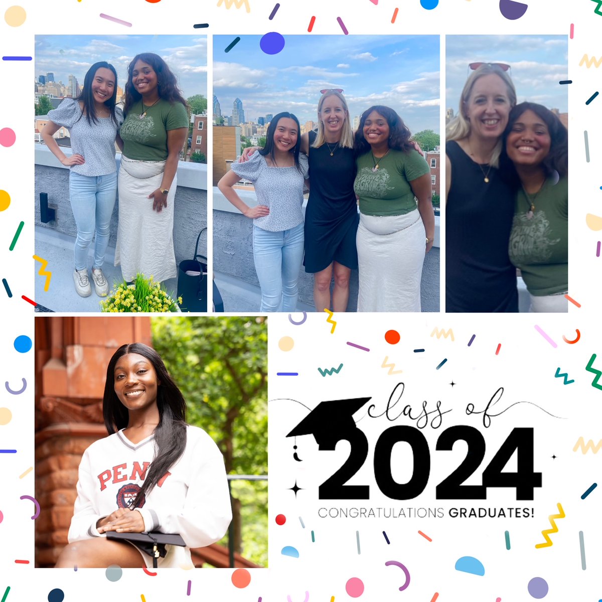 EDENLabUPenn's tweet image. It's official! Our incredible EDEN Lab seniors, Alasia Williams, Chinyelu Ojukwu, and Sydney Sun, have graduated and we couldn't be more proud! We're so grateful for everything they've contributed to the lab and we can't wait to see what comes next! #UPennClassof2024 🥳🎓