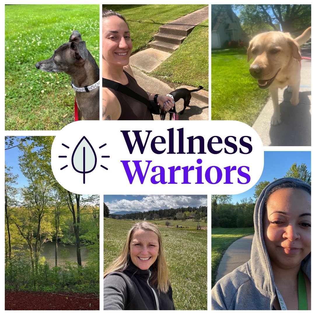 It's #WellnessWednesday! 🙌 The #WellnessWarriors at Quartet have been spending extra time outside with their cute pups, and taking the scenic route around town. What will you do today to take care of yourself? #MentalHealth #MHAM #MHAM2024