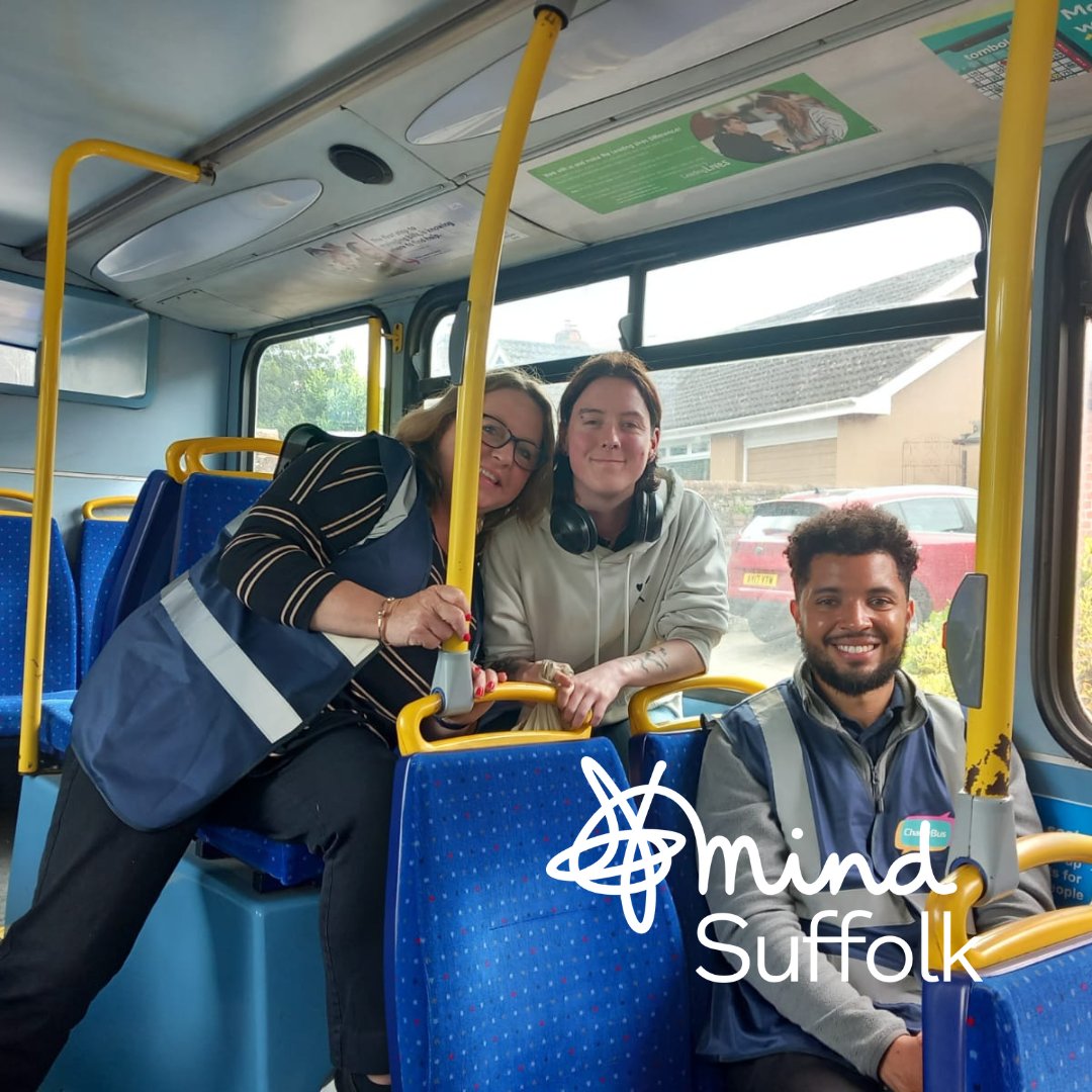 SuffolkMind's tweet photo. We're reflecting today on our fantastic #ChattyBus journeys during #MentalHealthAwarenessWeek this time last week. 🚌
We spoke to some truly inspiring people and we were thrilled to be a part of it. 💙
Thank you @HedinghamBus for inviting us, @mnessexmind and @NorfolkMind. https://t.co/rp1LmqoLJJ