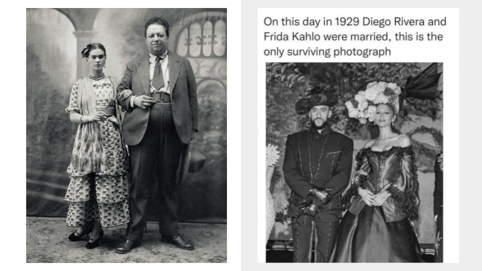 I found this image on the right on FB... I am reading Frida with students and I really want to use it to compare. What would you have students do? Help! #langchat