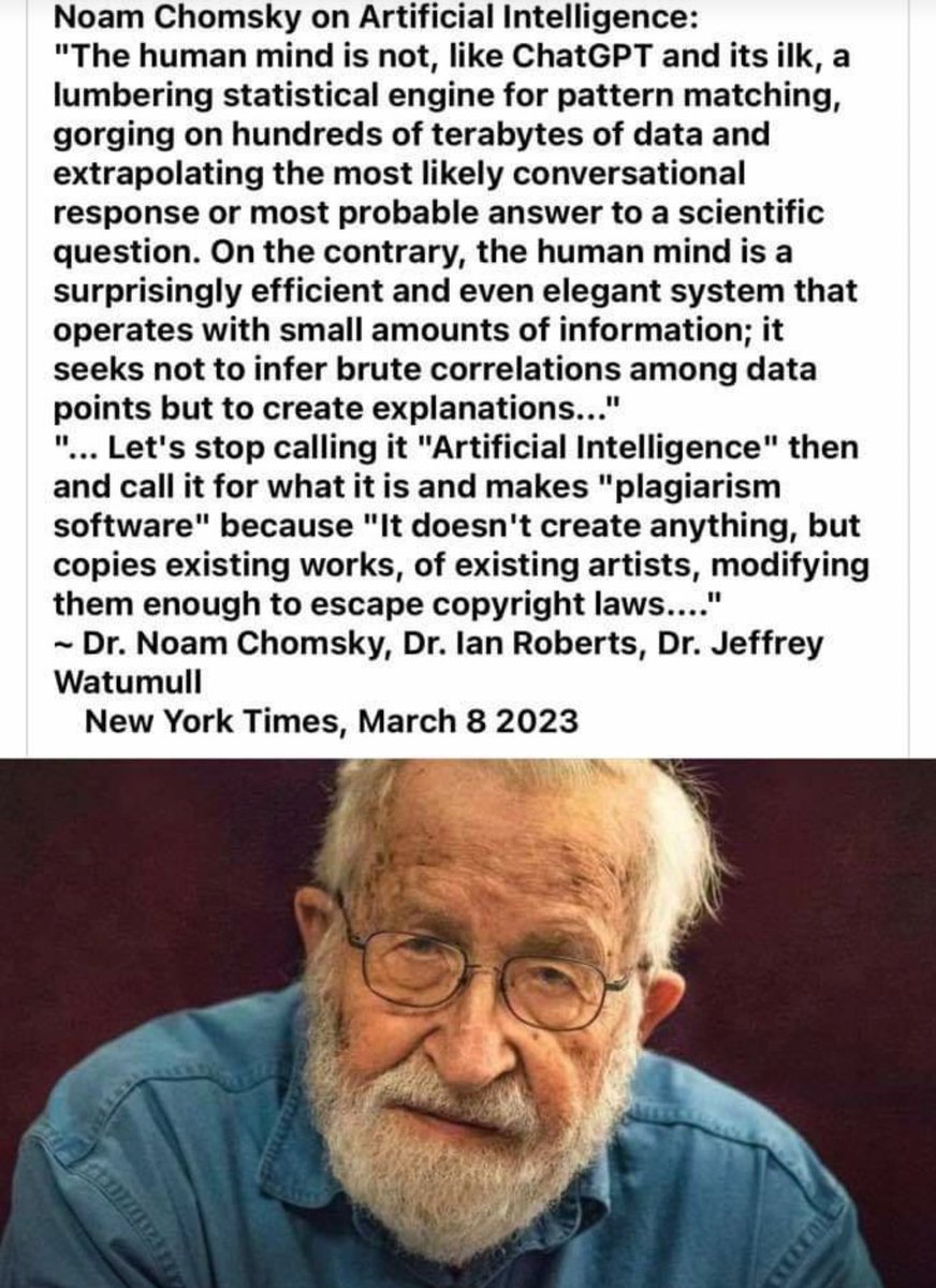Noam Chomsky on ChatGPT: He’s not wrong.