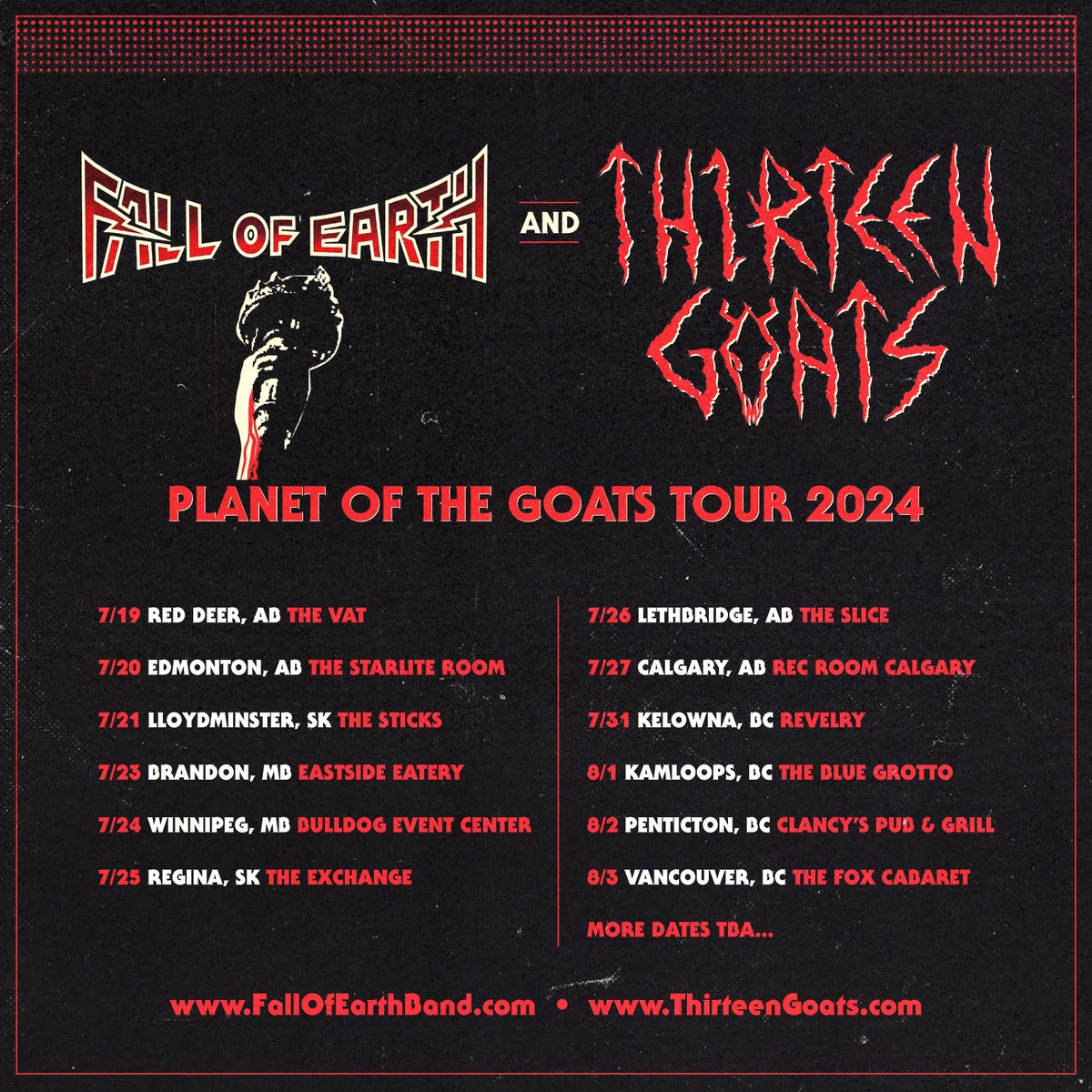 Exitus Stratagem Records - Vancouver's Thirteen Goats Announces 'Planet of the Goats Tour' w/ Fall Of Earth Info - wp.me/pciNW-lqz Album pre-order at exsrmusic.com/store/p/pre-sa… Lyric Video - “A Wolf In Shepherd’s Clothing” - youtu.be/6J5wSen7Emc