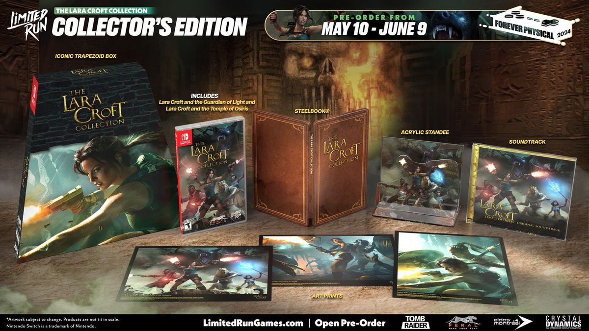 Raid those tombs like it’s the 1990s again. Our all-new Collector’s Edition for The Lara Croft Collection features a throwback trapezoid box to hold all the included treasures! Reserve your physical copy today: bit.ly/4btlYDC