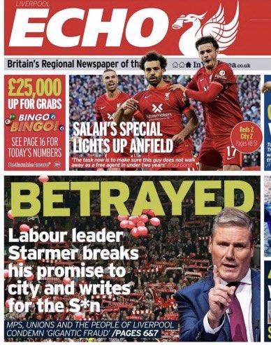 Starmer, Streeting and Lammy write for the S*n. Never forget.