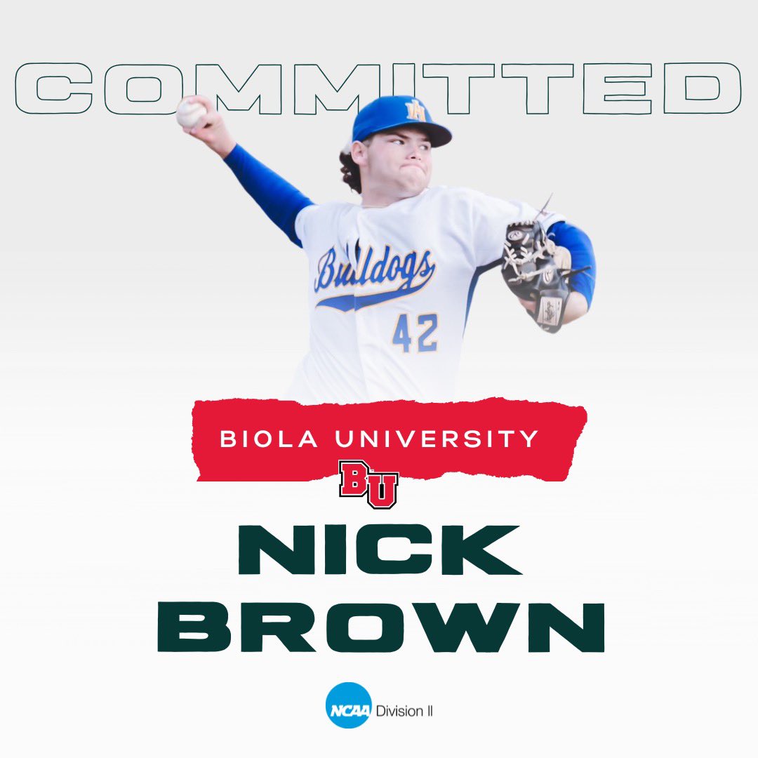 God is good! I’m excited to continue my education while pitching at Biola University. Thank you to everybody who has impacted me on and off the field. I’m excited to see what God has in store for me in this next chapter of my life.