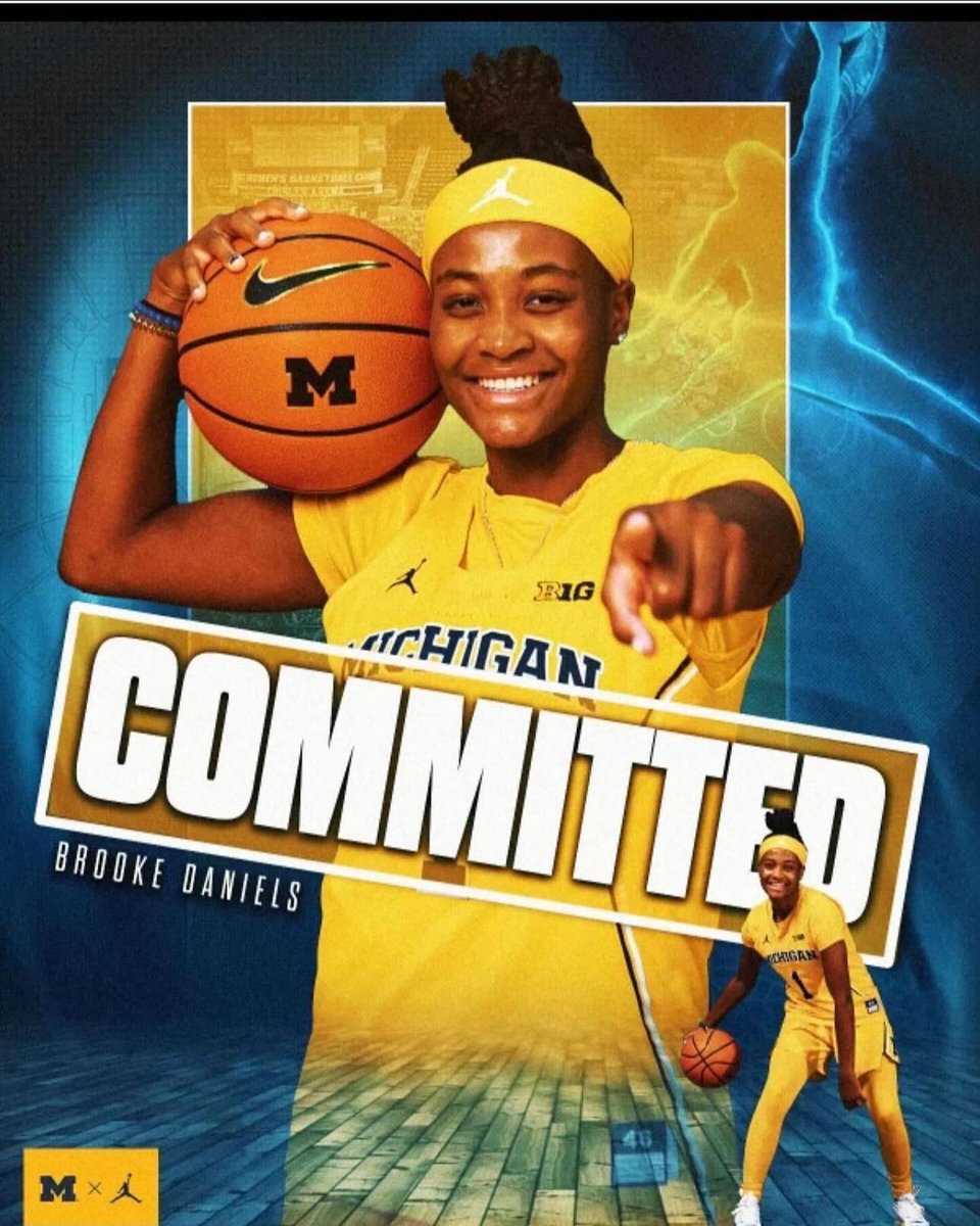 Congratulations on committing to the University of Michigan! #GoBlue! @brooke_daniels2 💙💛🏀🔥🙏🏾