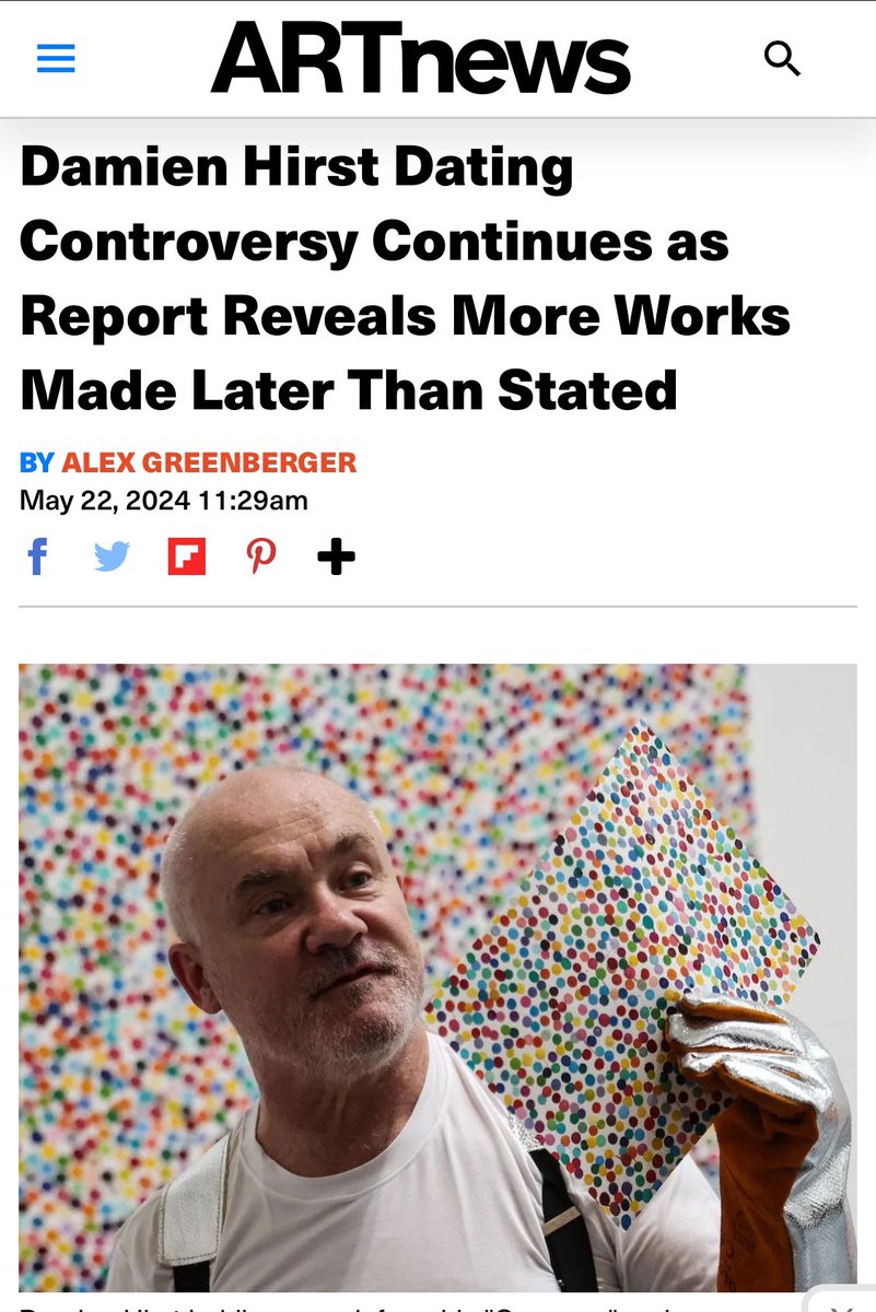 Flashback to all the abuse I got for calling out Damien Hirst as a career grifter 3 years ago when all the so called influencer experts were blowing him while dumping their colorful dot bags on their sheeple followers🤷