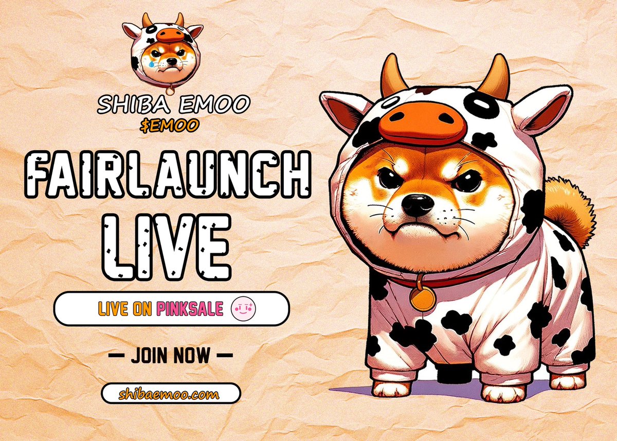 LFG $EMOO IS LIVE 🚀 

LINK: pinksale.finance/solana/launchp…

#crypto #memecoin #solana #web3