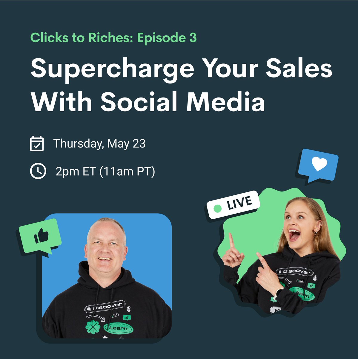Don't miss Clicks to Riches to learn how social media marketing can double your profits. 💰 💰  👉 Join us live and learn how: tr.ee/ClicksToRiches…

#FreeWebinar #PrintOnDemand #eCommerce