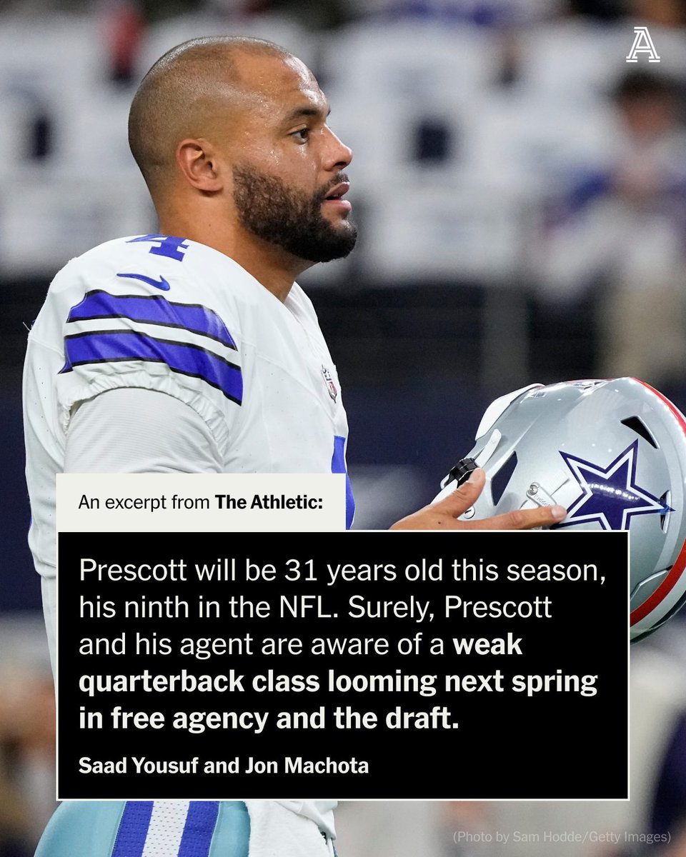 Many expected the Dallas Cowboys and Dak Prescott to have agreed on an extension before free agency started in March. That never happened, now what? @SaadYousuf126 and @jonmachota examine what the Cowboys and Prescott are thinking ⤵️ nytimes.com/athletic/55088…