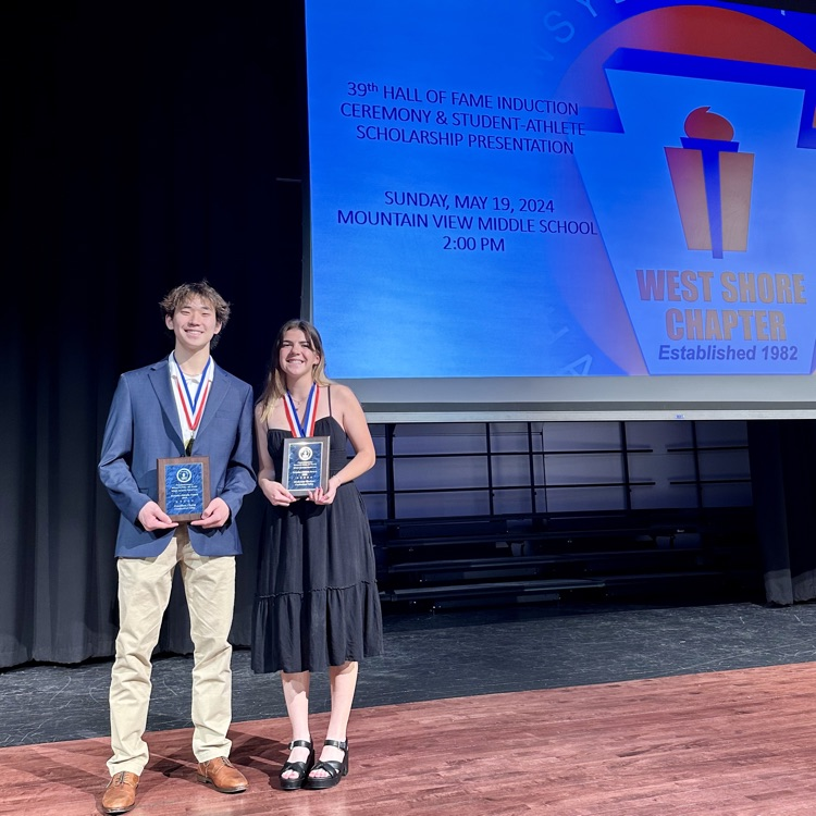 👏 Let’s congratulate seniors Mckenna Gerhart and Jonathon Chang, who were recently named Scholar Athlete Awards at the West Shore Hall of Fame Ceremony. Mckenna played soccer and was a member of our track team while Jonathon was swimmer and played water polo. #CVproud