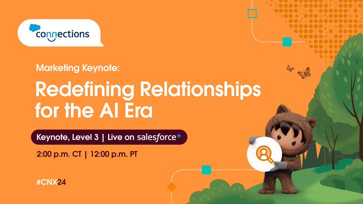 Streaming 🔴LIVE from #CNX24: The @MarketingCloud Keynote. Tune in for the latest data and AI innovations to help marketers save time, boost engagement, and increase customer loyalty: sforce.co/44LMvKt