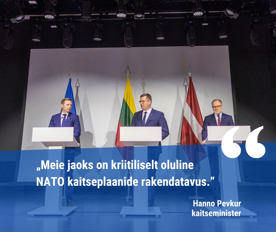 🇪🇪🤝🇱🇻🤝🇱🇹: täna Leedus Palangas Balti riikide kaitseministrite kohtumisel rõhutas #Eesti kaitseminister @HPevkur vajadust oluliselt hoogustada võimete arendamist NATO uute kaitseplaanide rakendatavuseks ⚔️. kaitseministeerium.ee/et/uudised/pev…
