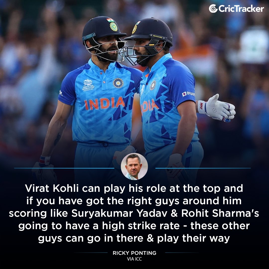 Ricky Ponting believes Virat Kohli can excel at the top of the order when needed in the T20 World Cup.