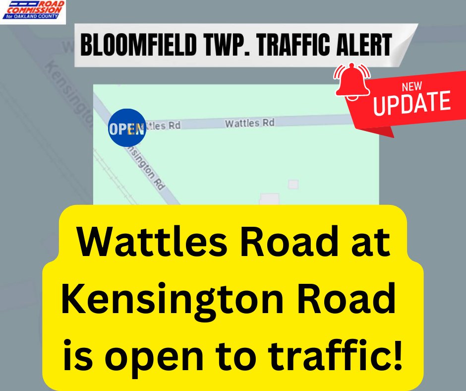 Wattles Road at Kensington Road is open to traffic!