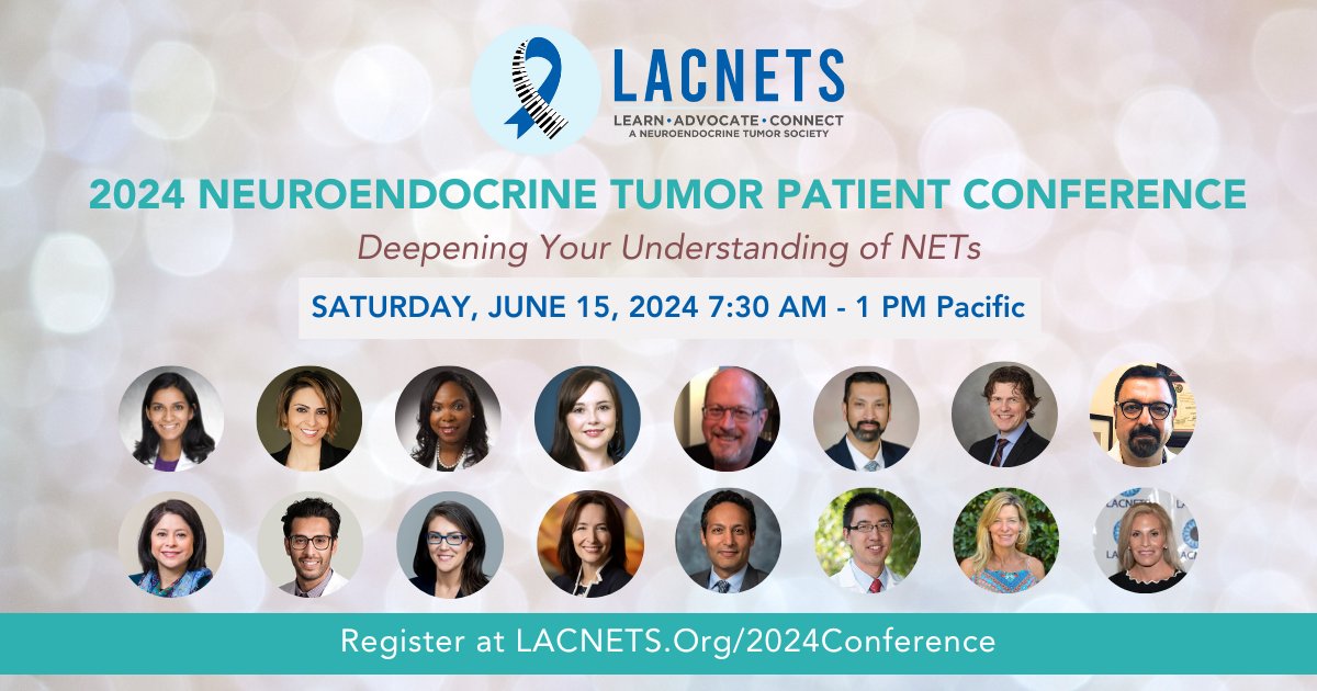 🦓Three weeks to go!

Our 2024 LACNETS Neuroendocrine Tumor Patient Conference is designed for neuroendocrine cancer (NET) patients and caregivers to deepen your understanding of NETs. 

➡️➡️ Register at lacnets.org/2024conference. 

#NeuroendocrineCancer #nets #NETcancer #LACNETS