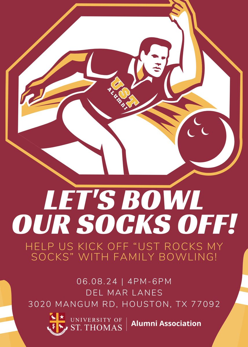 Help us kick off the 10th Annual "UST Rocks My Socks" campaign with family friendly bowling at our "Bowl Your Socks Off" event! We are asking that you keep your guest count to 5, including yourself, to make sure there is room for everyone. buff.ly/3QVTAT4