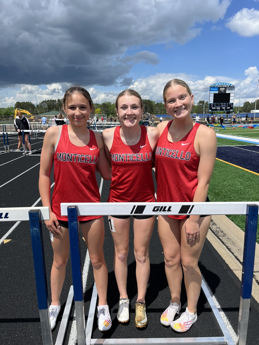 Monticello Girls T&F (@montigirlstf) on Twitter photo Congrats to our 100 hurdlers at M8 conference 8th, 9th & 11th! Alana, Audrianna & hadley <a href="/MonticelloMagic/">Monticello Magic</a> Congrats to our 100 hurdlers at M8 conference 8th, 9th & 11th! Alana, Audrianna & hadley <a href="/MonticelloMagic/">Monticello Magic</a>