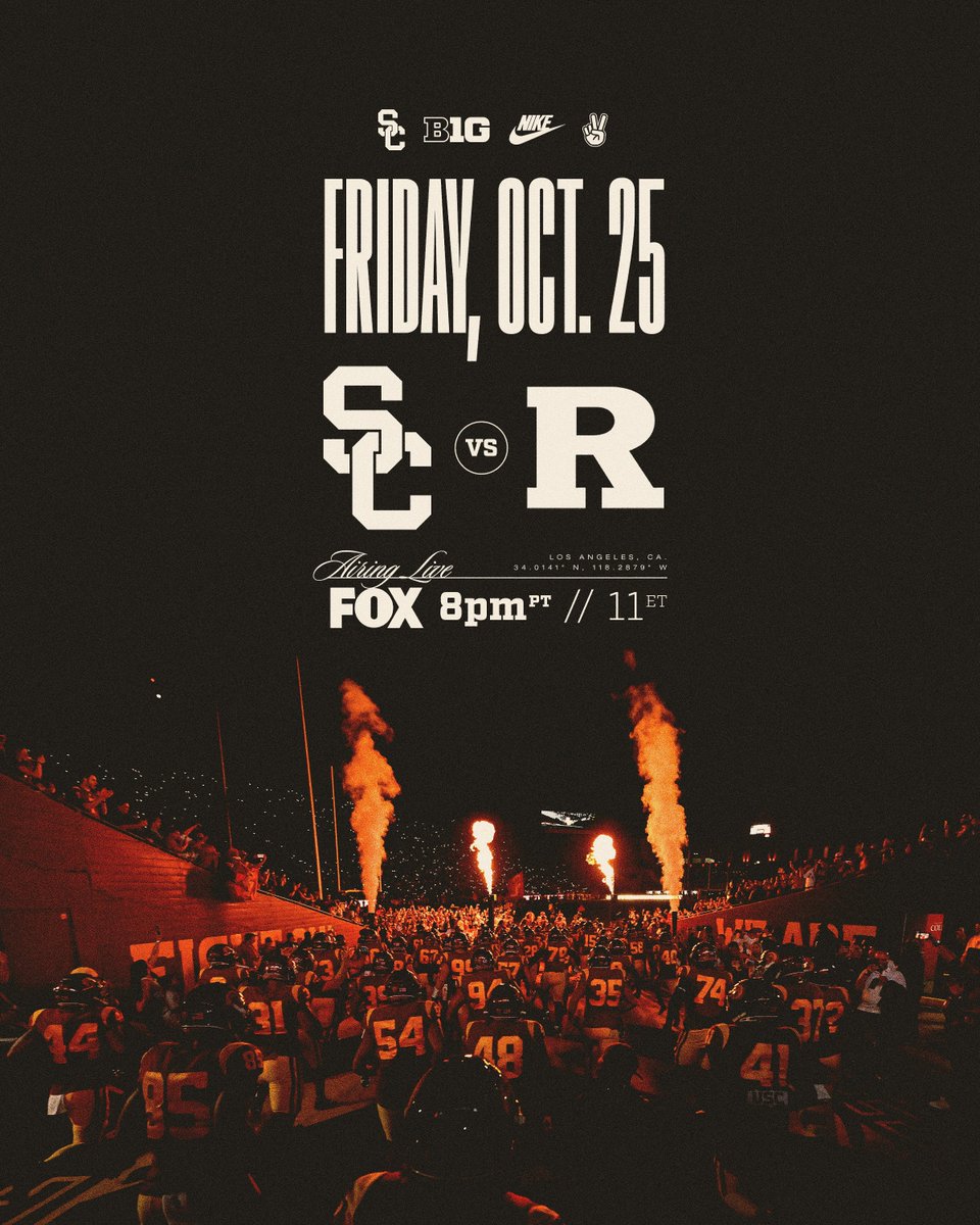 big ten after dark 🌙 🗓️ Friday, 10/25 (orig. 10/26) ⌚️ 8 PT / 11 ET (following Game 1 of the World Series) 🏟️ @lacoliseum 📺 FOX / @CFBONFOX ‼️✌️