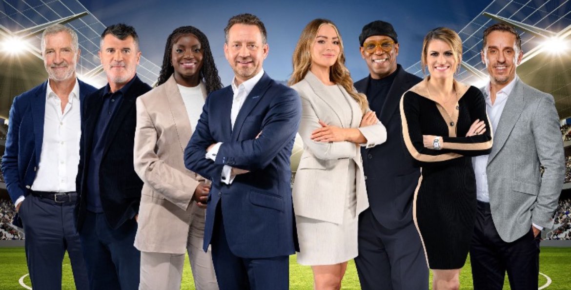 ITV's punditry team for EURO 2024:

🏴󠁧󠁢󠁥󠁮󠁧󠁿 Ian Wright
🇮🇪 Roy Keane
🏴󠁧󠁢󠁥󠁮󠁧󠁿 Gary Neville
🏴󠁧󠁢󠁥󠁮󠁧󠁿 Karen Carney
🏴󠁧󠁢󠁳󠁣󠁴󠁿 Graeme Souness
🏴󠁧󠁢󠁥󠁮󠁧󠁿 Eni Aluko
🇦🇺 Ange Postecoglou
🇩🇪 Danny Röhl

Opinions?