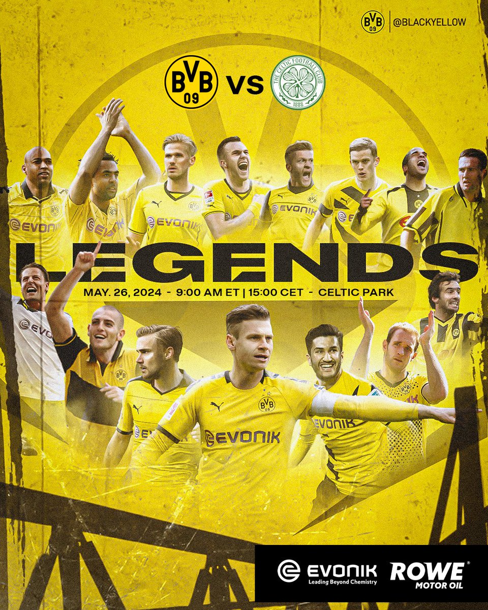 The #BVBLegends are set to clash with @celticfc at Celtic Park on May 26, 2024! 🤩 Don’t miss this legendary match! 🍀