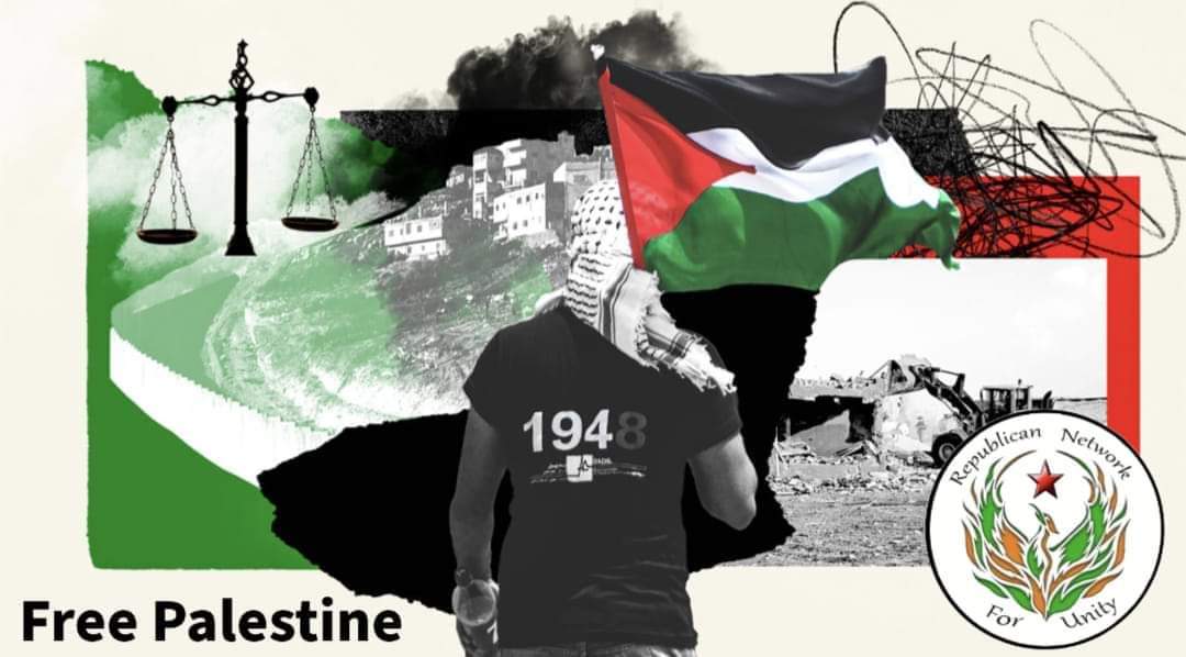 BealRnu's tweet photo. RNU remain committed to highlighting the plight of the Palestinian people and like all Republicans have recognised Palestine as a nation for many years. Everyone should be playing a part to defeat the evil regime of Israel.

Support Palestine 
End Israel genocide! https://t.co/ZGbaMN4cM3