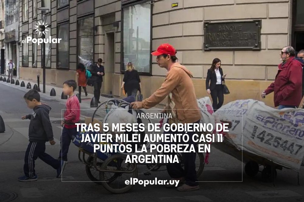 “La pobreza según el Observatorio de la Deuda Social alcanzó el 55% y la indigencia a un 18%, es decir, un salto de casi 11 puntos desde diciembre para la fecha”. Consecuencia de la mega devaluación, aumento desempleo, licuación de planes sociales ...' 👇

elpopular.uy/tras-5-meses-d…