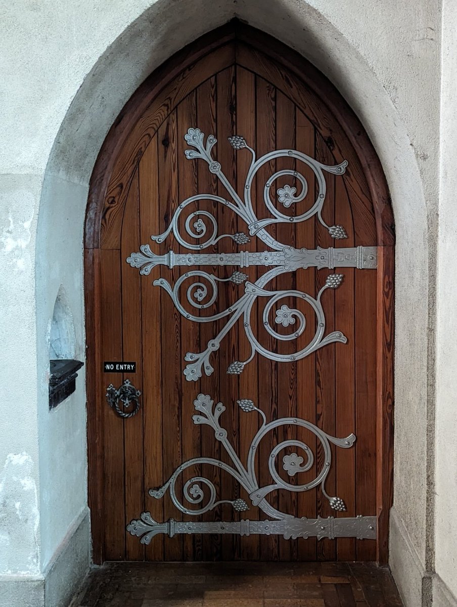 Solid door, interesting hardware.   

Mount St Joseph's Abbey - Roscrea Tipperary     

For #adoorablethursday #nocontextdoors #architecture #Buildings #Churches #dailydoor #doors #Ireland #photooftheday #picoftheday