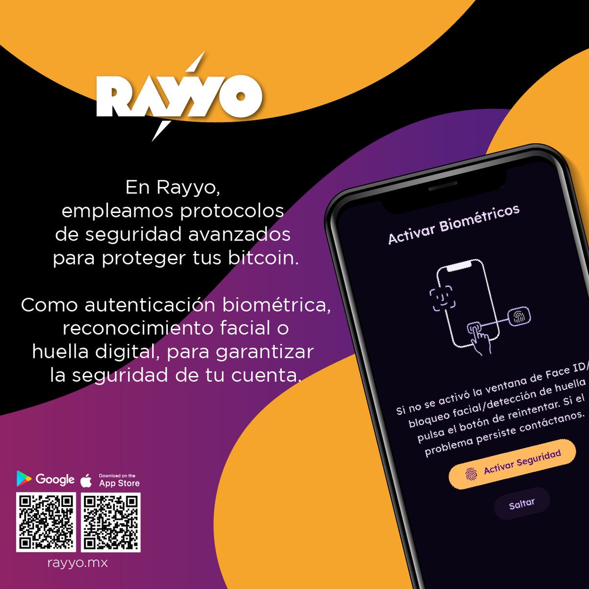 En #Rayyo #Wallet empleamos protocolos de seguridad avanzados para proteger los activos digitales de nuestros usuarios. Incluye autenticación biométrica, como reconocimiento facial o huella digital
.
.
#rayyoapp #androidapp #iosapp #bitcoin #btc