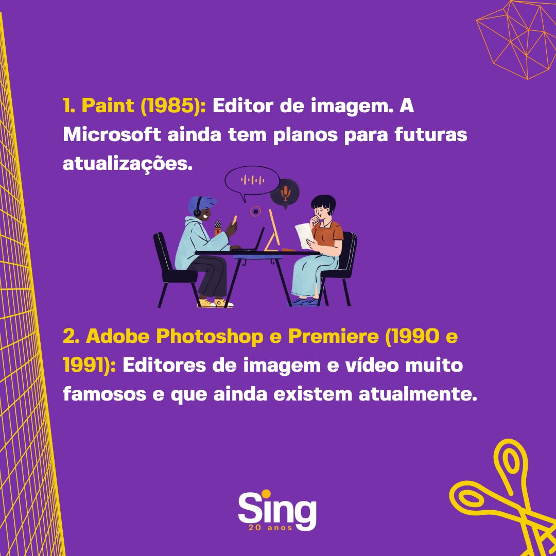 Sing_Comunica's tweet image. Lembra daquele jogo antigo  ou software que você passou um bom tempo usando quando era mais novo?  Você sabe como ele está hoje? Se você era um jovem antenado em tecnologia, você certamente usou, mas que não sabia que funcionam.🤔
#SingComunicação #Nostalgia #Computadores #retro