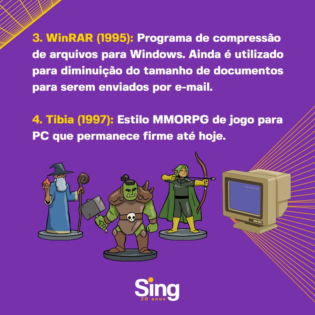 Sing_Comunica's tweet image. Lembra daquele jogo antigo  ou software que você passou um bom tempo usando quando era mais novo?  Você sabe como ele está hoje? Se você era um jovem antenado em tecnologia, você certamente usou, mas que não sabia que funcionam.🤔
#SingComunicação #Nostalgia #Computadores #retro
