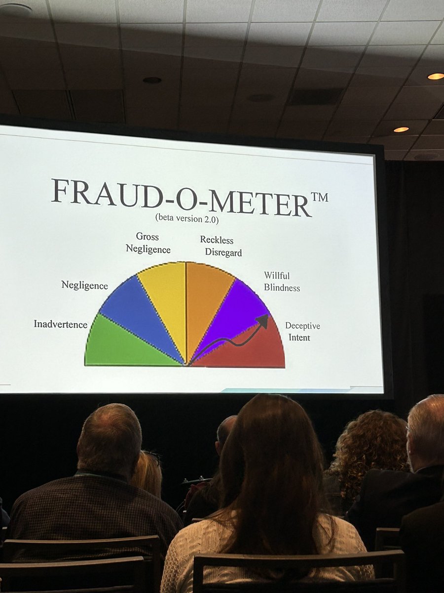 Advice from John Welch - gross negligence is a better option than reckless disregard. Not sure how I feel about this in other areas of life.#inta2024