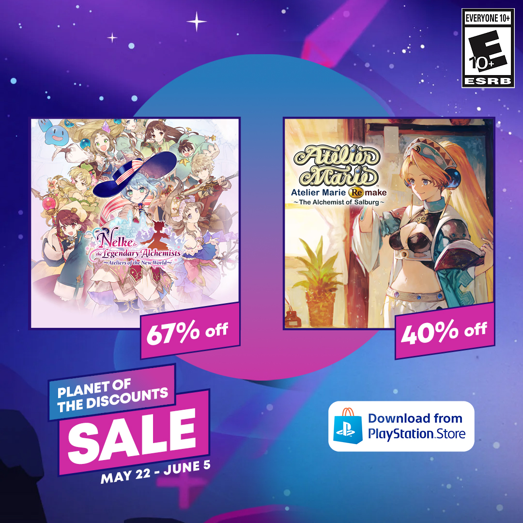 Pick up Atelier Marie or Nelke at a discount on PlayStation! #KTfamily #PlayStationSale