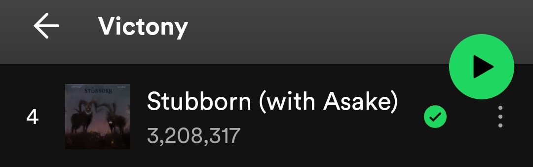 Stubborn — Victony x Asake hits over 3 million plays on Spotify.
