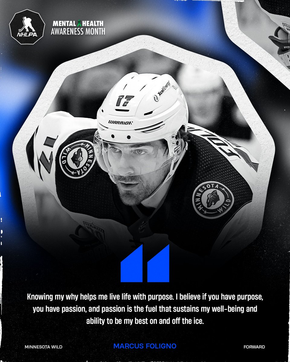 Do you know your why? Purpose drives @marcusfoligno17 in his life and connecting with your why can improve your own mental health, too. #MentalHealthMonth