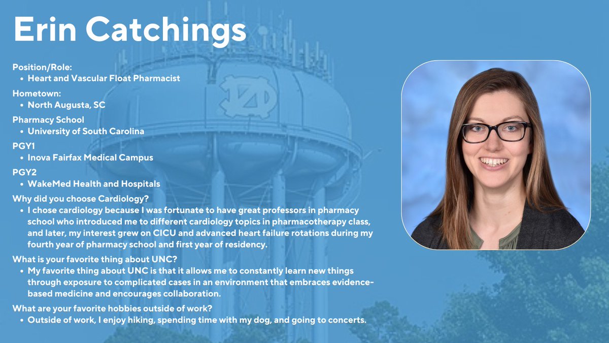 🚨 It’s time for our last preceptor spotlight of the 2023-2024 residency year! Meet Erin, our current float pharmacist! 🚨 

Huge shoutout to all of our preceptors that have guided us throughout this year!