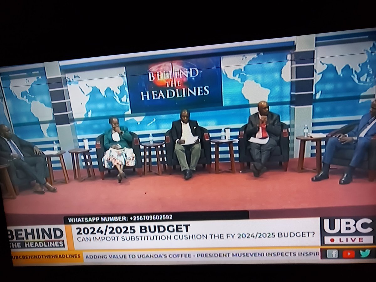 Happening now! Our ED @JuliusMukunda among other panelists including Minister @henrymusasizi1 are on @ubctvuganda discussing the FY 2024/25 National Budget. Don't miss! #UBCBehindTheHeadlines #UGBUDGET24 @JohnWalugembe @henrymusasizi1 @mofpedU @GCICUganda