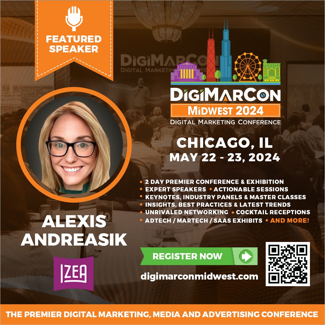 Ready to boost your marketing skills? Alexis Andreasik from #Izea is live at #DigiMarConMidwest 2024 at Soldier Field in Chicago, Illinois, right now! Join us and discover the latest trends and tips. Watch here: digimarconmidwest.com

#DigitalMarketing #DigiMarCon #Chicago